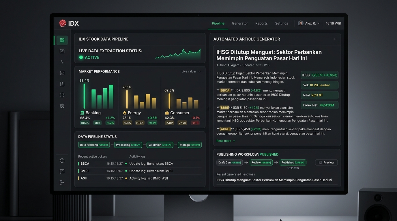 IDX Stock Data Pipeline & Article Generator preview